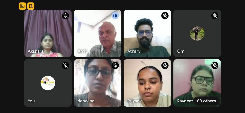 PGDM students at ISBR attending an online career session with ANZ Credit Officer.