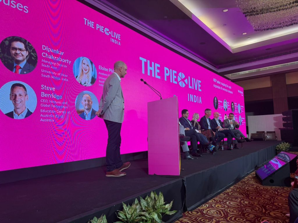 Panel discussion on transnational education India and global partnerships at The PIE Live India 2026.