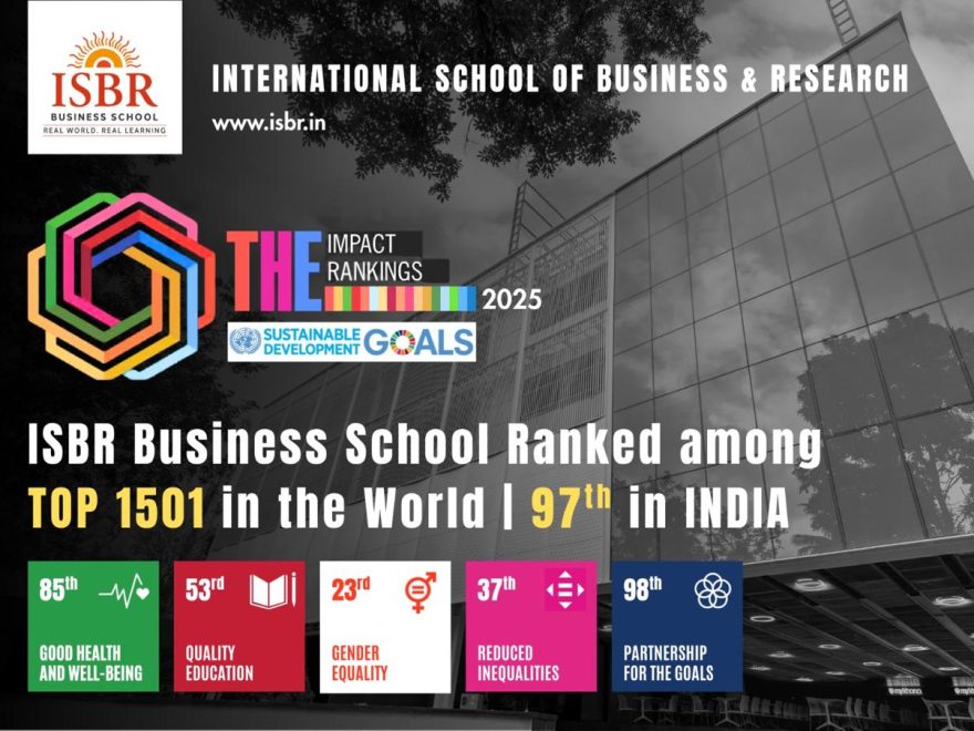 ISBR Business School campus celebrating Times Higher Education Impact Rankings 2025