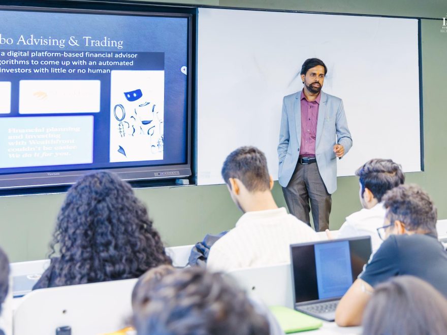 ISBR MBA students engaging in a workshop on wealth management and financial planning with ICICI DIRECT.