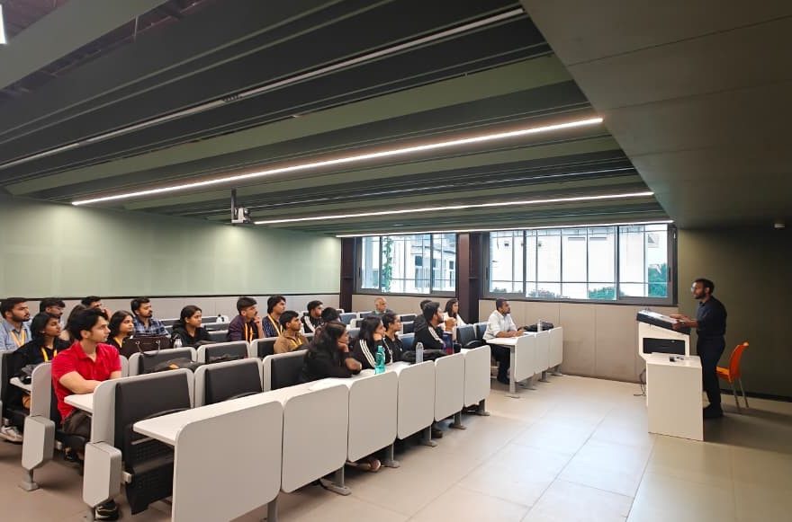 Students attending ISBR Alumni Talk on charting a career in finance with industry expert Bishal Pal, Chartered Wealth Manager (CWM).