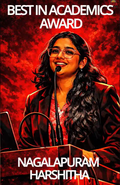 Student receiving academic excellence award.