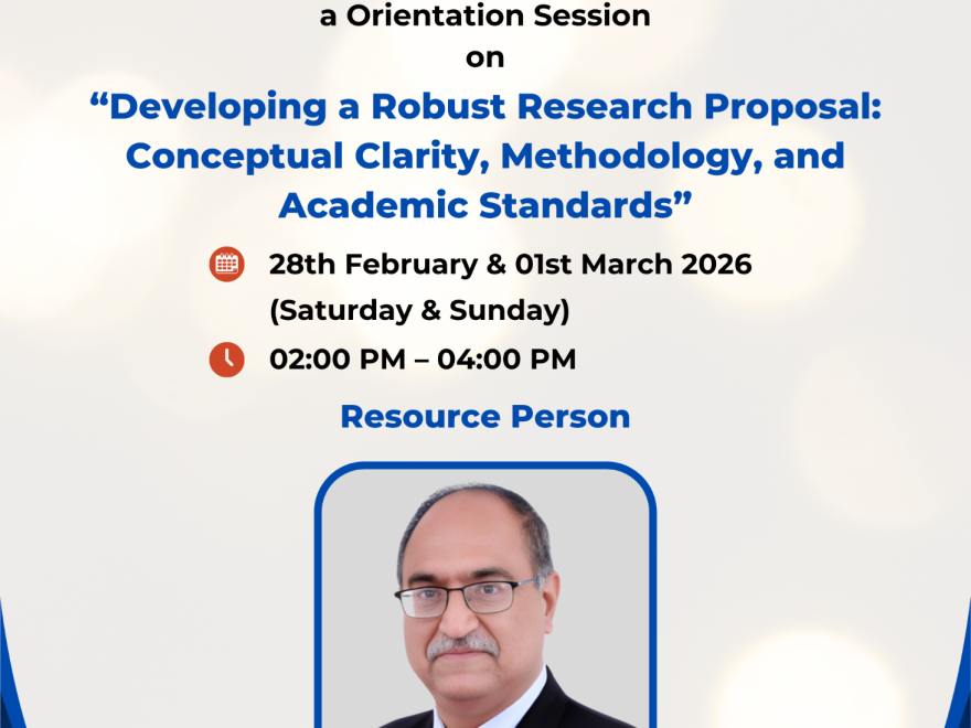 Dr. Raja Sankaran delivering a session on academic research proposal standards and research methodology during the ISBR FPM workshop.