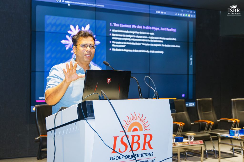 Keynote session on digital transformation and analytics careers at ISBR Business School