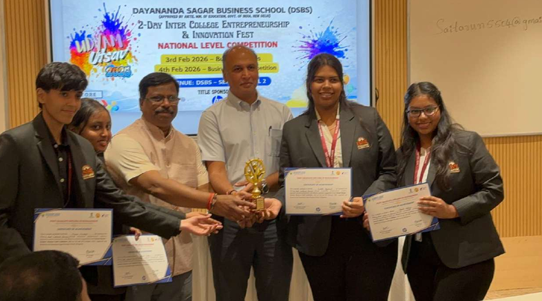 Team ISBR College receiving Best Customer Service Award