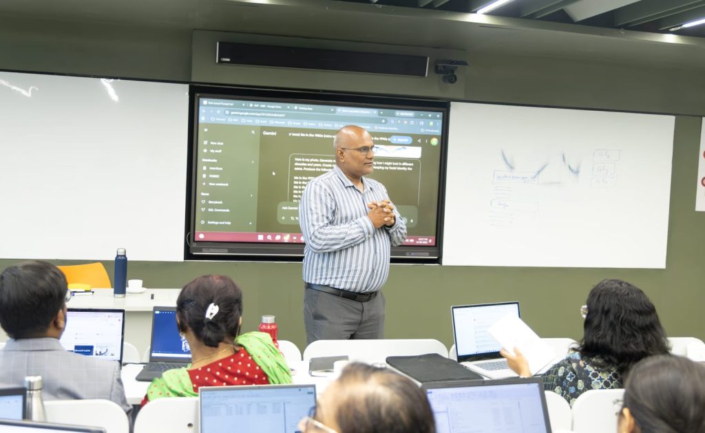Faculty members attending an AI for Management Educators workshop at ISBR Business School