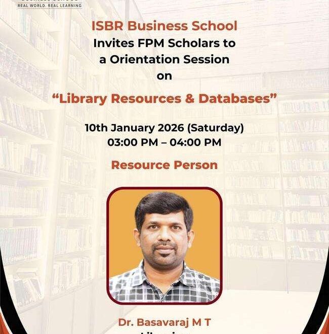 "FPM scholars attending library resources orientation session on research databases"