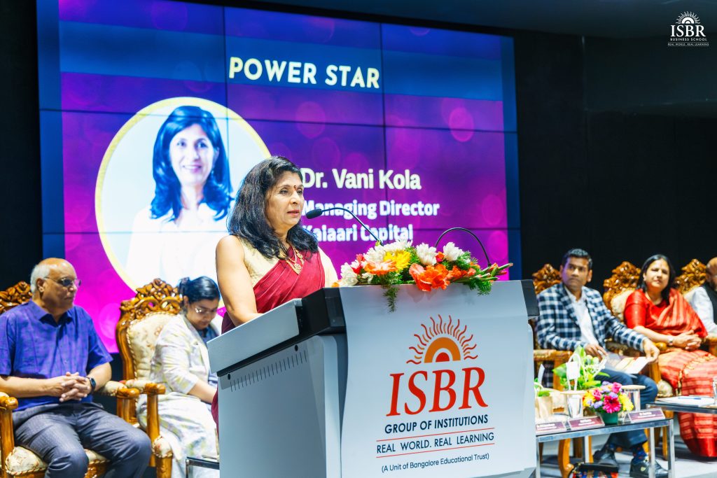Dr. Vani Kola receiving the Abhinandana 2026 Power Star Award for leadership and entrepreneurship.