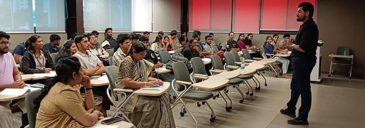 MBA students attending an industry connect session on building a successful finance career at ISBR Business School.