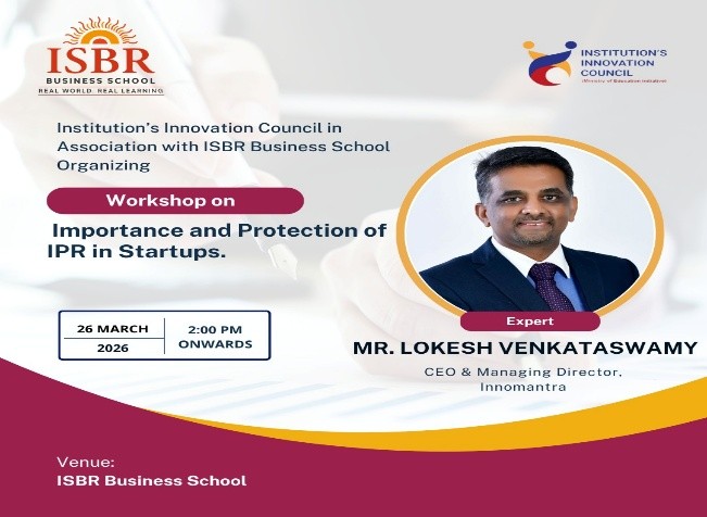 Students participating in an Intellectual Property Rights Workshop on IP Management for Startups at ISBR Business School.