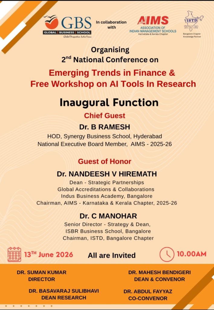 Global Business School hosts National Conference on Emerging Finance Trends and AI in Research.